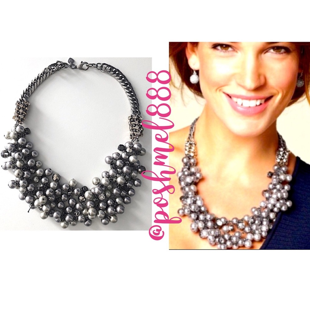 Stella & Dot | Cascading Ombré Grey Pearl & Hematite Isadora Statement N…